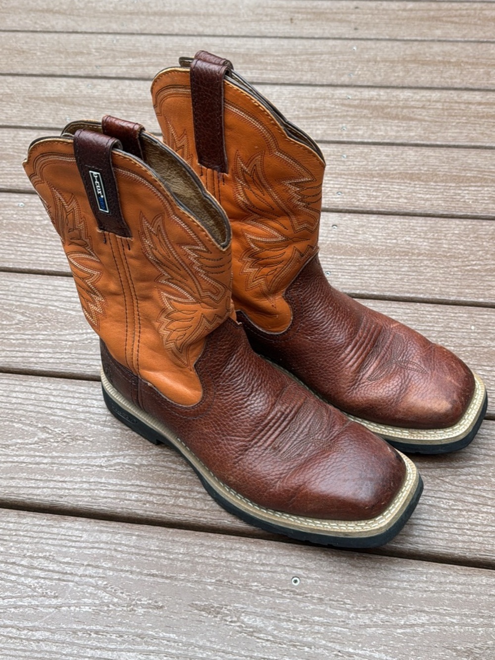 CINCH WRX Wear Orange Leather Western Boot 9.5